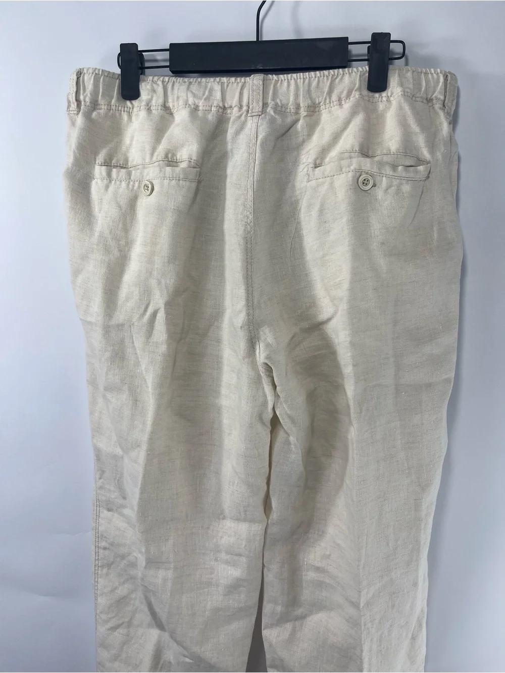 Tommy Bahama Relax Men’s Ivory Cream 100% Linen Drawstring Medium Pants